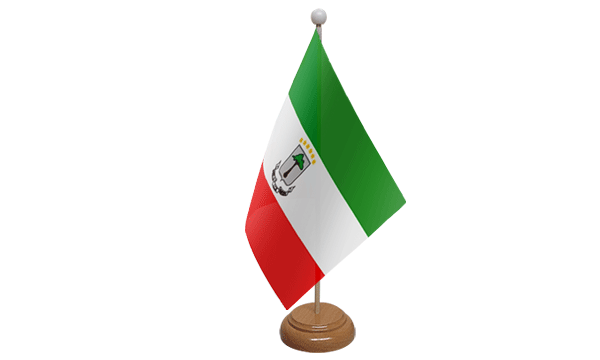 Equatorial Guinea Small Flag with Wooden Stand